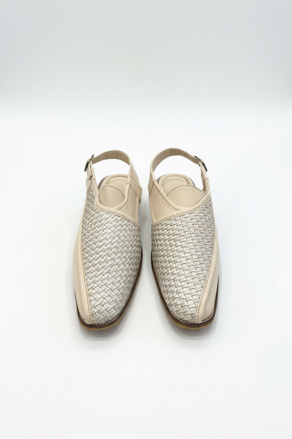 Ivory Textured Handmade Sandals