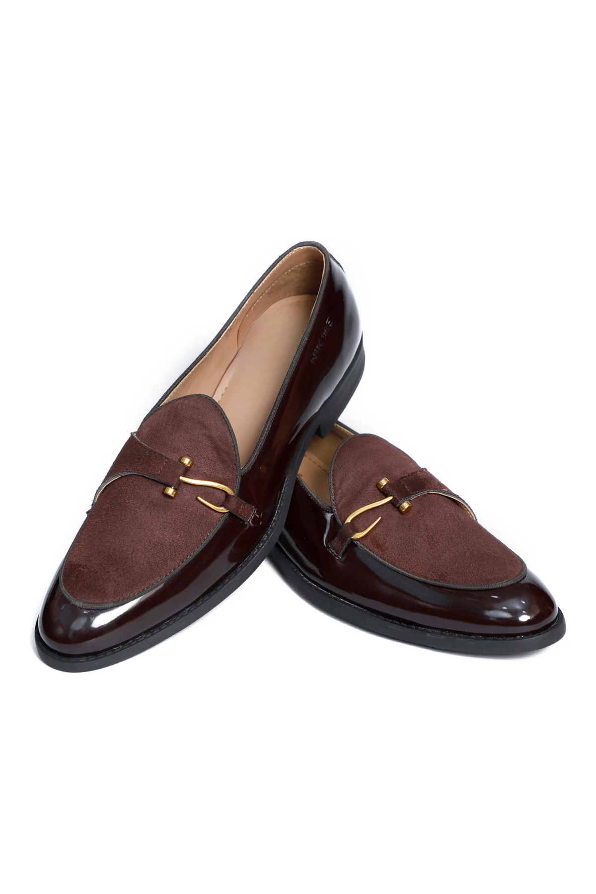 Brown Patent Dazzle Hooked Loafers