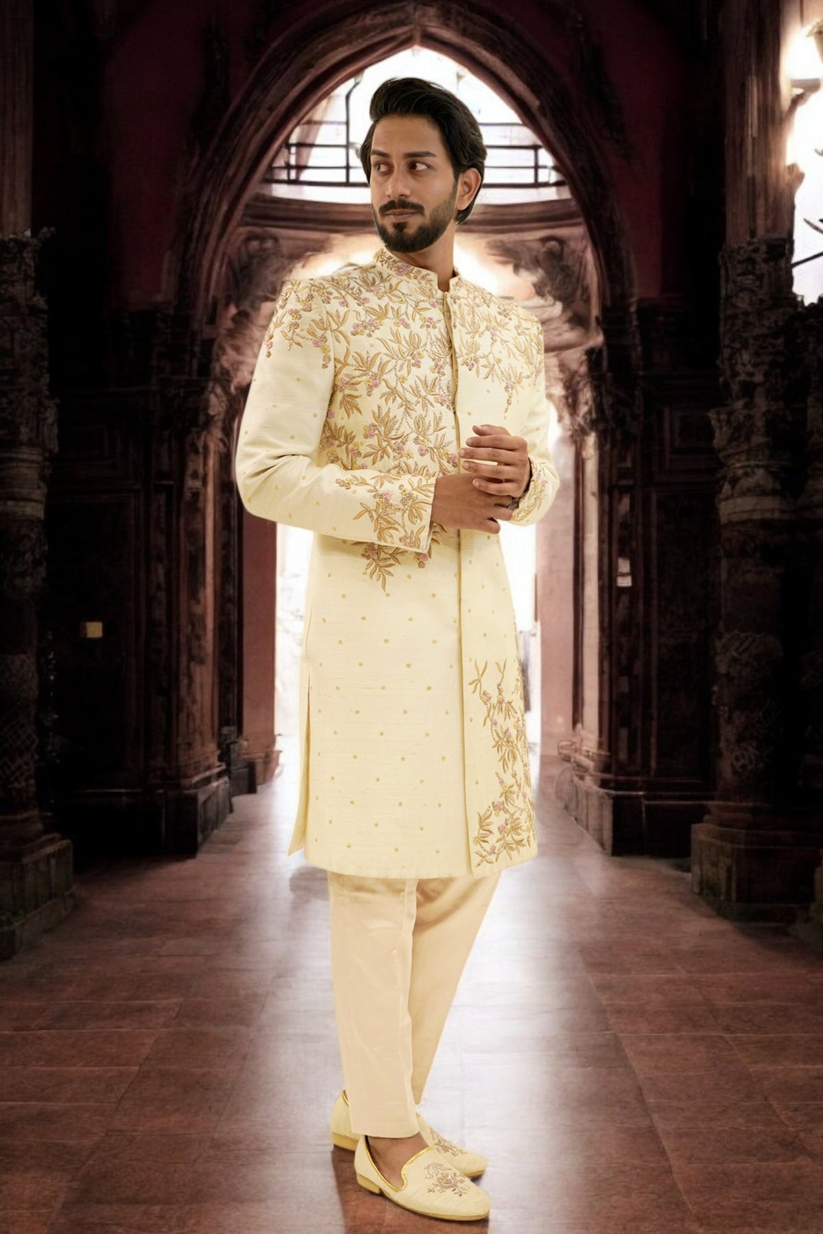 Abstract Floral Sherwani