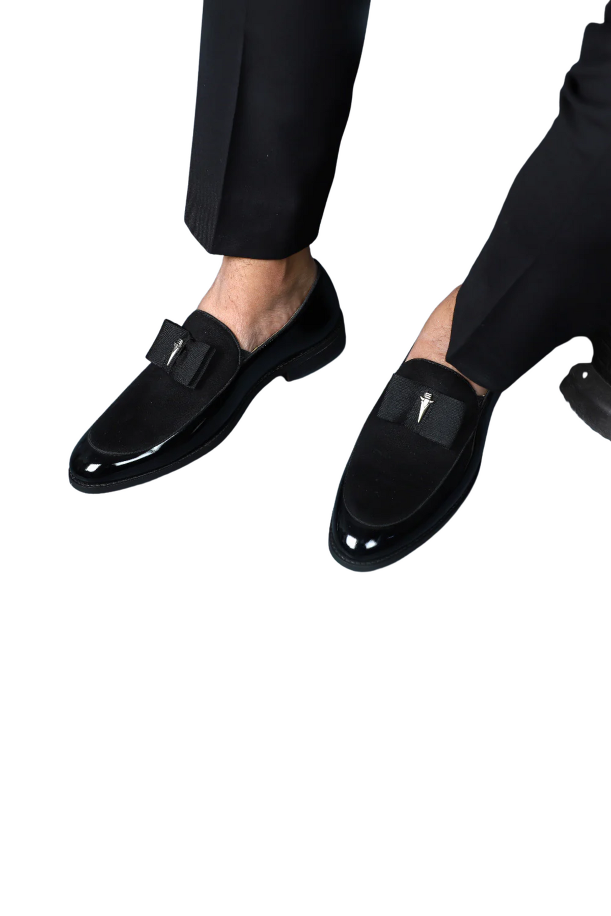 Black Patent Brooch Loafers