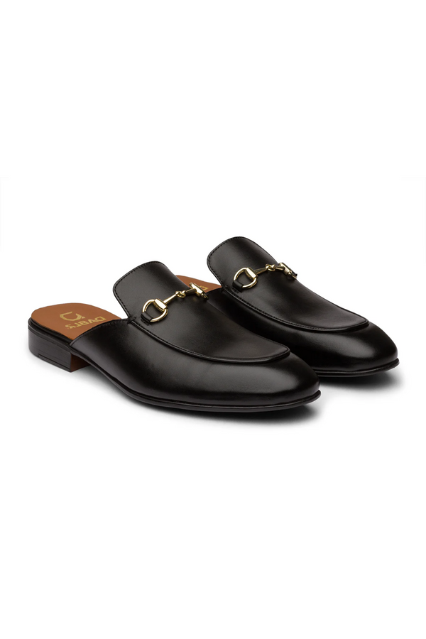 SUSH MULE - BLACK LEATHER SHOES