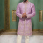 Onion pink designer embroidered sherwani