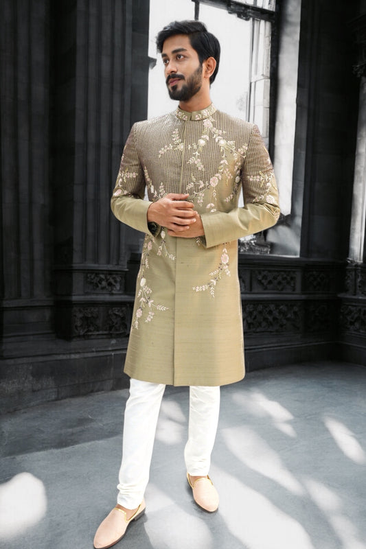 Hand crafted gold sherwani