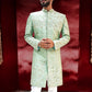 Green colour embroidered designer sherwani