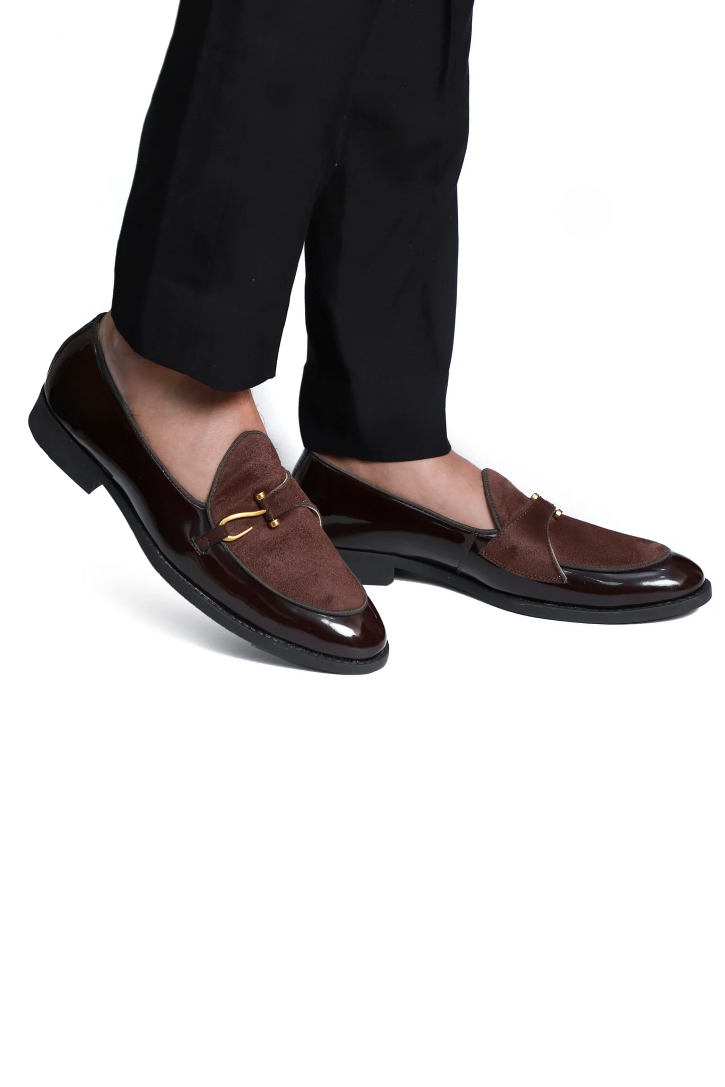Brown Patent Dazzle Hooked Loafers
