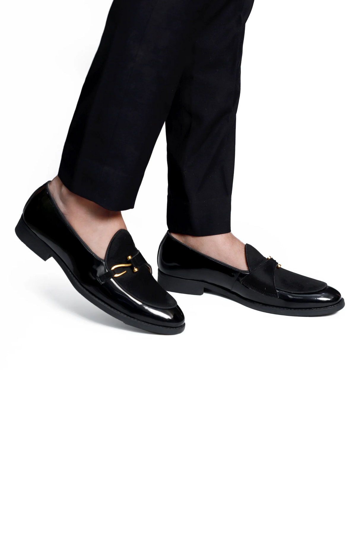 Black Patent Dazzle Hooked Loafers