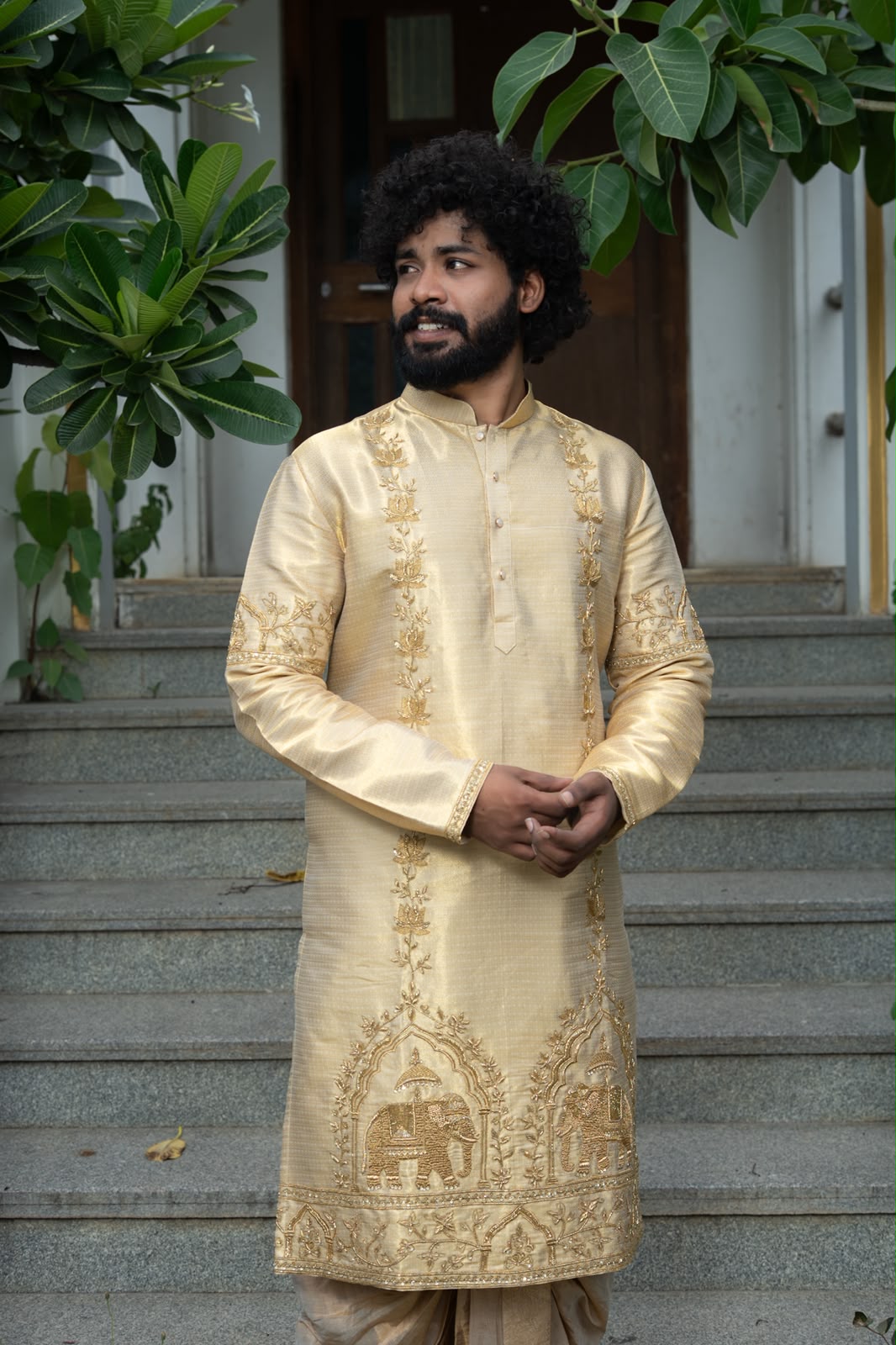 Elephant Embroidered Kurta for Men | Premium Designer Wedding & Festive Ethnic Wear
