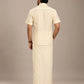 Ivory Murugan Vel Embroidered Pattu shirt (Divine Peacock)