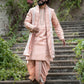 Royal Blush Men's Kurta with Thirunamam, Shanku & Chakra Embroidery | Premium Festive & Wedding Wear