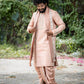Royal Blush Men's Kurta with Thirunamam, Shanku & Chakra Embroidery | Premium Festive & Wedding Wear
