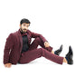 Wine Peak Lapelled Wool Crepe Tuxedo