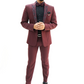 Wine Peak lapel Embroidered Wool Crepe 2-Piece Tuxedo