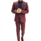 Wine Peak lapel Embroidered Wool Crepe 2-Piece Tuxedo