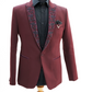 Wine Peak lapel Embroidered Wool Crepe 2-Piece Tuxedo