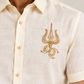 Ivory Trishul Motif Pattu shirt (Divine Legacy)