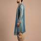 Luxurious Teal Blue Zari Embroidered Sherwani