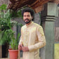 Gold Traditional Sherwani with Dhoti Set for Men – Royal Wedding & Groom Wear